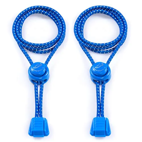 SCHNÜRRLIE Elastische Schnürsenkel - Gummi Schnellschnürsystem ohne Binden - Kinder, Erwachsene - 1 Paar: Blau
