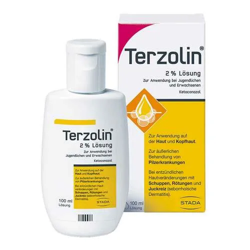 Terzolin 2% Lösung 100 ml - Arzneimittel zur Behandlung von Pilzinfektionen, schnell wirkend und einfach anzuwenden.