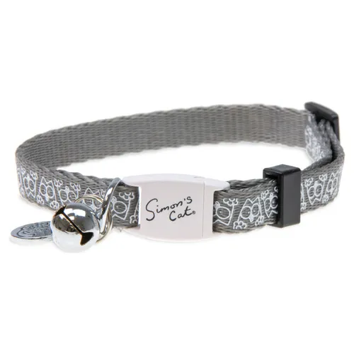 Karlie Simon's Cat Katzenhalsband grau mit Glöckchen und Sicherheitsverschluss