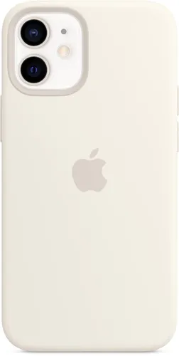 Apple Silikon Case mit MagSafe für iPhone 12 mini - Weiß - Taschen & Schutzhüllen, flexibles Silikon Case mit MagSafe für optimalen Schutz und einfaches Anbringen von Zubehör.