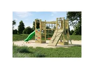 FUNGOO Spielturm Maxi Funny Exposure – Spielspaß mit Rutsche, Schaukel und Sandkasten - Spieltürme mit Wasseranschluss, Wellenrutsche und Kletterelementen für unendlichen Spielspaß im Garten. Ideal für Kinder ab 3 Jahren und aus FSC®-zertifiziertem Holz.