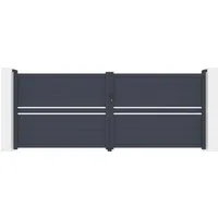 Casanoov Flügeltor Cimone 400x160cm aus Aluminium - Elegantes Flügeltor aus korrosionsbeständigem Aluminium, ideal für den Außenbereich. Schützt Ihr Grundstück und bietet gleichzeitig einen stilvollen Zugang. Einfache Montage mit umfassendem Zubehör.