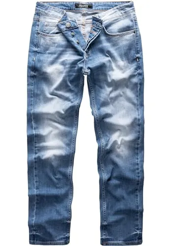 REPUBLIX Herren Jeans Regular Straight Fit R07984 Destroyed Hellblau W40/L32 - Moderne REPUBLIX Herren Jeans im Destroyed-Look, Regular Straight Fit für optimalen Tragekomfort und lässigen Style. Ideal für den Alltag! Kategorie: Hosen