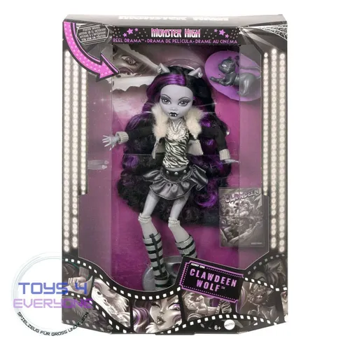 MATTEL Monster High Puppe Clawdeen Wolf - Schwarz/Weiß - Anzieh- & Modepuppen: Clawdeen Wolf im einzigartigen Schwarz-Weiß-Look, vollständig artikuliert und inklusive Zubehör für kreative Spielmöglichkeiten!