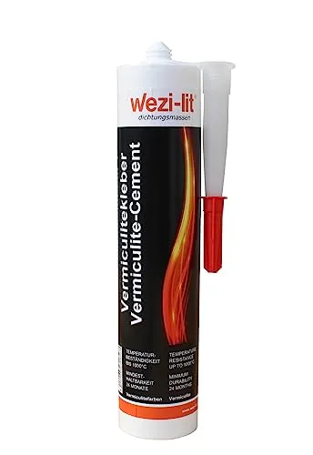 wezi-lit Vermiculitekleber Wasserglas-Basis 310ml hitzebeständig bis 1000° Dichtmasse hitzebeständig Ofenkitt hochtemperatur
