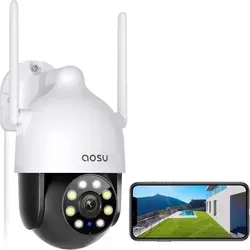 Aosu 2K Outdoor Wi-Fi Kamera mit Nachtsicht - Hochauflösende 2K-QHD Überwachungskamera mit IP65 Wetterschutz, automatischer Personenverfolgung und Zwei-Wege-Audio. Ideal für den Außenbereich, um Ihr Zuhause sicher zu überwachen.
