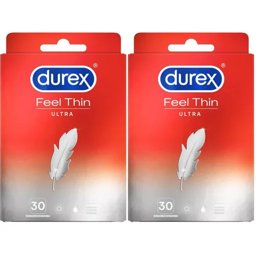 Durex Feel Thin Ultra Dünn Kondome - 60 Stück - Kategorie: Empfängnisverhütung, ultradünnes Design für ein intensives Gefühl und mehr Sensibilität beim Liebesspiel.
