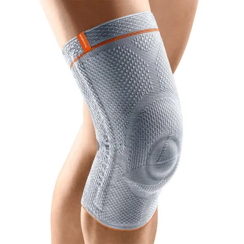 Genu-Hit Kniebandage Größe 6 platinum - Bandagen & Orthesen, mit ringförmiger Silikonfriktionspelotte für Druckentlastung und hohen Tragekomfort, ideal bei Kniebeschwerden.