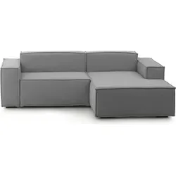Dgatta Großes modulares 2-Sitzer-Sofa mit rechter Halbinsel - Modernes Sofa in Grau, einfach zu montieren, ideal für gemütliche Abende. Gesamtmaße: 240x170h70 cm, perfekte Ergänzung für Ihr Wohnzimmer.