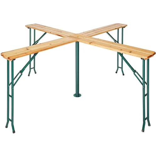 Stehtisch klappbar Holz Quattro - Ideal für jede Party - Rustikaler klappbarer Stehtisch aus Fichte, perfekt für Feiern und Events, bietet Platz für über 12 Personen und ist leicht zu transportieren.