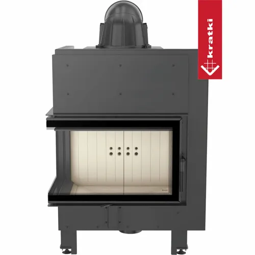 Kamineinsatz KRATKI MBM links 10 kW Ø 200 mit Türfeder - Kaminöfen aus hochwertigem Stahl mit effizienter Verbrennung und langer Wärmespeicherung. Modernes Design kombiniert mit Sicherheit und Benutzerfreundlichkeit für ein angenehmes Heizvergnügen.
