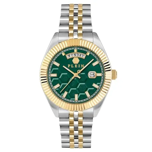 Philipp Plein Watch PWPVA0424 - Hochwertige Herrenarmbanduhr mit Kalenderfunktion und Leuchtzeigern, gefertigt aus Edelstahl. Ein stilvolles Accessoire, das in einer eleganten Geschenkbox geliefert wird.