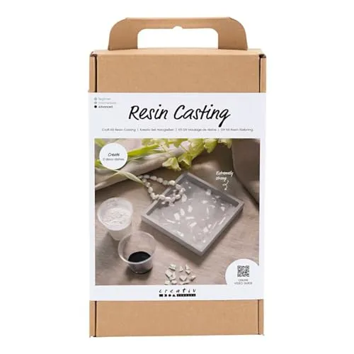 Bastelset Resin Casting - Quadratisches Terrazzo Tablett - Modellieren & Gießen: Kreieren Sie individuelle, dekorative Tabletts mit einfachem Harzguss und Terrazzo-Effekten für Ihr Zuhause.