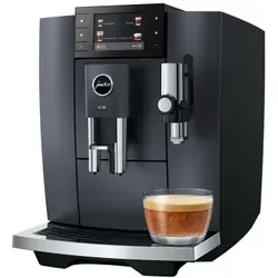JURA E8 Kaffeevollautomat -15749- cosmic black - Kaffeevollautomat mit 3 Genusswelten: Hot Brew, Light Brew und Sweet Foam für unvergleichlichen Kaffeegenuss. Intelligente Technologie mit App-Steuerung für perfekten Kaffee am Morgen.