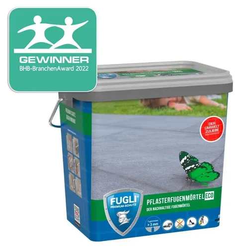FUGLI® Fugenmörtel Pflasterfugenmörtel Eco 12,5 kg - Baumaterial, wasserdurchlässig und frostbeständig, ideal für die Verfugung von Pflaster-, Platten- und Klinkerflächen.