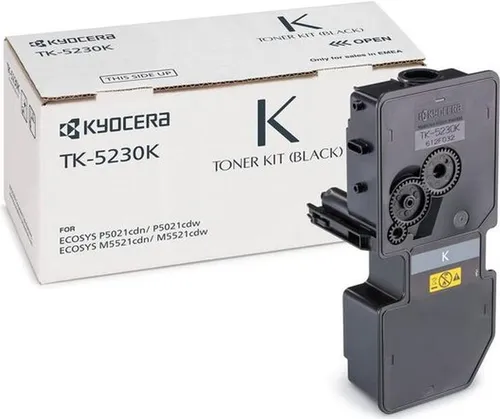 KYOCERA TK-5230 Tonerkartusche Original Schwarz - Toner für Kyocera Drucker, bietet eine Seitenleistung von 2600 Seiten für gestochen scharfe Ausdrucke. Ideal für ECOSYS M5521 und P5021 Modelle.