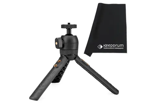 RØDE Mikrofonständer Rode Tripod 2 mit Mikrofasertuch - Dreibein-Stativ für Kameras und Mikrofone, flexibel einsetzbar als Tisch-Stativ oder Handgriff, belastbar bis 2kg, inklusive Mikrofasertuch für streifenfreie Reinigung.