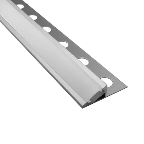 tktrading24 T77 LED Alu Premium Fliesenprofil 12mm silber 30° - 2m milky - Verleihen Sie Ihren Räumen einen modernen Touch! Dieses Fliesenprofil sorgt für eine stilvolle Lichtinszenierung und schützt gleichzeitig die Kanten Ihrer Fliesen. Ideal für alle Wohn- und Arbeitsbereiche.