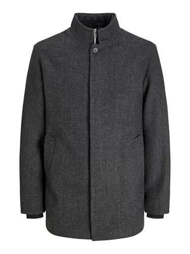 JACK & JONES Male Wollmantel - Eleganter Wollmantel für Herren im Regular Fit, aus nachhaltiger, recycelter Wolle, ideal für stilvolle Auftritte in der kalten Jahreszeit.