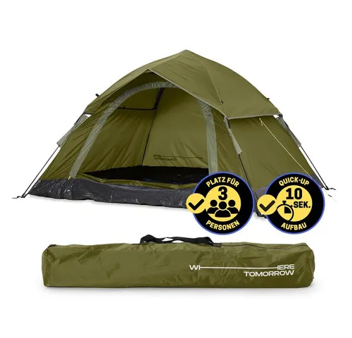 Lumaland Kuppelzelt Wurfzelt für 3 Personen - Kuppelzelt für 3 Personen, leichtes Pop Up Design, wasserdicht und ideal für Campingabenteuer in der Natur.