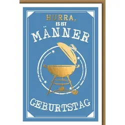 Geburtstag - Karte mit Umschlag - Männer, Grill