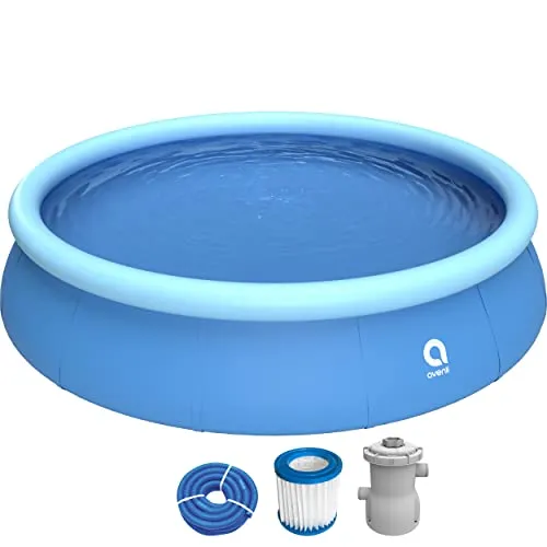Avenli Pool 420 x 84 cm Family Prompt Set Pool Aufstellpool mit Pumpe Schläuchen und Filterkartusche Pool-Set blau Gartenpool rund Schwimmbecken für Familien & Kinder (427 x 84 cm)