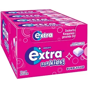 extra for Kids Bubblegum Kaugummis 12x 8 Dragees, 12 St.