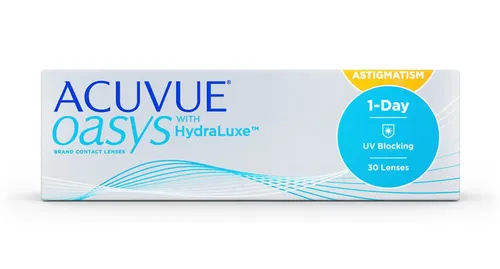 Johnson And Johnson ACUVUE® OASYS 1-Day für Astigmatismus 30er Pack - ACUVUE OASYS 1-Day für Astigmatismus: Tageslinsen mit innovativer HydraLuxe Technologie für hohen Tragekomfort und klare Sicht den ganzen Tag. Ideal für digitale Nutzer, die Trockenheit vermeiden möchten.