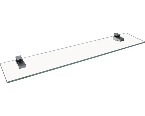 Fackelmann Glasablage 60x12 cm - Elegante chromfarbene Badewannenablage, perfekt zur Aufbewahrung von Pflegeprodukten und Accessoires, ideal für ein stilvolles Badezimmer.