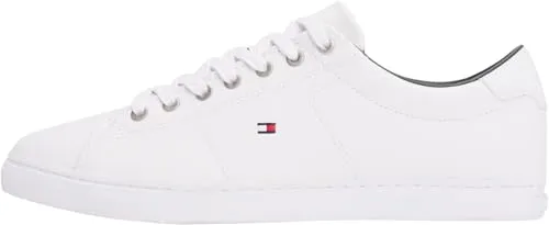 Tommy Hilfiger Herren Cupsole Sneaker Essential Leather, Weiß, 41 - Herren-Sneaker aus hochwertigem Leder, stilvolles Design mit Tommy Hilfiger Logo, ideal für Alltag und besondere Anlässe, bietet optimalen Tragekomfort.