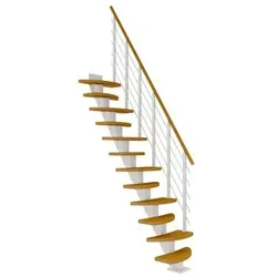 Dolle Mittelholmtreppe Berlin Eiche, 64 cm breit, mit Designgeländer - Moderne Mittelholmtreppe für Geschosshöhen von 222 – 270 cm. Anpassbar, platzsparend und einfach zu montieren – ideal für kreative Raumlösungen.