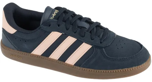 Adidas Damen BREAKNET Sleek Shoes – Stilvolle Sneakers in Aurora Ink/Blush Pink - Elegante Sneakers mit regulärer Passform, aus Leder und Synthetik gefertigt. Der perforierte Vorfußbereich sorgt für Atmungsaktivität, ideal für den täglichen Einsatz.