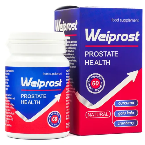 Weiprost Nahrungsergänzungsmittel mit Sägepalme, Kurkuma, Kürbiskerne, Gotu Kola, 60 Kapseln - Gotu Kola Nahrungsergänzungsmittel für Prostatagesundheit, unterstützt auf natürliche Weise die Gesundheit der Prostata und Harnwege ohne Nebenwirkungen.