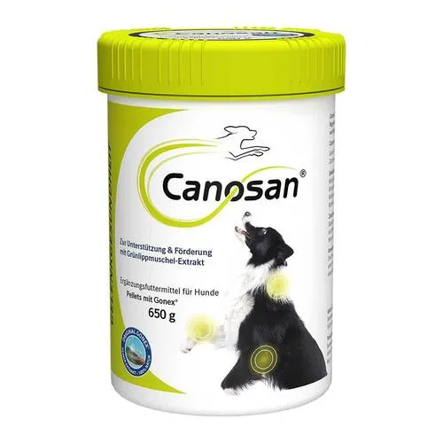 Canosan® Pellets für Hunde - Gelenkunterstützung mit Gonex® - Tiergesundheit: Canosan® Pellets unterstützen die Gelenke Ihres Hundes mit hochwertigem Gonex® Grünlippmuschel-Extrakt, ideal für eine dauerhafte Anwendung.