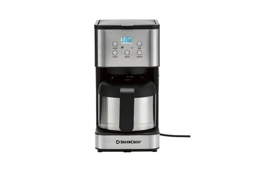 SILVERCREST® Thermo-Filterkaffeemaschine - Hochwertige Edelstahl-Filterkaffeemaschine mit 24-h-Timer für frisch gebrühten Kaffee. Genießen Sie bis zu 10 Tassen in perfekter Temperatur – ideal für jeden Kaffeeliebhaber!