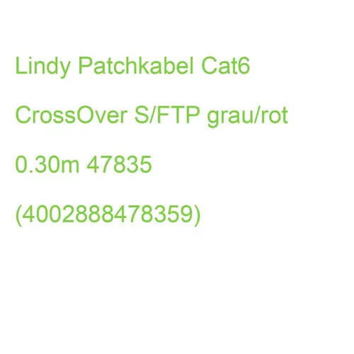 LINDY Patchkabel Cat6 CrossOver S/FTP grau/rot 0.30m 47835 (4002888478359)