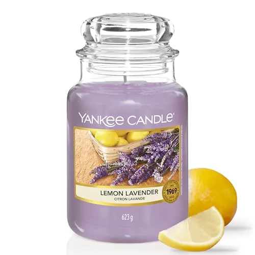 Yankee Candle Lemon Lavender 623 g - Duftkerze mit erfrischendem Zitronen-Lavendel-Aroma, ideal für entspannende Momente und eine angenehme Raumluft.