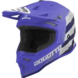 Bogotto V337 Wild-Ride Crosshelm, schwarz-weiss-blau, Größe L - Motorradhelm mit sportlichem Design, herausnehmbarem Innenfutter und optimalem Schutz für Männer, ideal für Offroad-Abenteuer.
