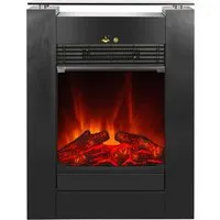El Fuego Elektrokamin AY0627 "Tessin" in Weiss-Schwarz - Eleganter Elektrokamin mit Fernbedienung und verstellbarem Flammeneffekt, ideal für gemütliche Abende und effiziente Wärmeabgabe in Räumen bis 35 m³.