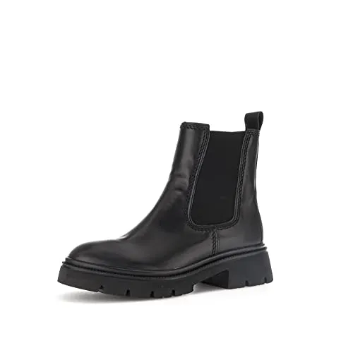 Gabor Damen Chelsea Boots - Elegante Stiefeletten in Schwarz (EL.Uni) - Stilvolle Chelsea Boots für Damen, ideal für den Übergang. Mit flachem Absatz und weichem Innenfutter für hohen Tragekomfort. Perfekt kombinierbar und vielseitig einsetzbar.