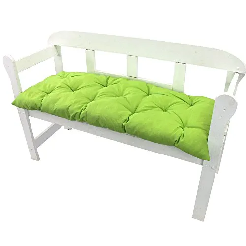 NYVI Bankauflage Ibiza 140x45 cm Grün - Polsterauflage für Gartenbänke Gemütlich & Langlebig - Sitzauflagen für Bänke Outdoor & Indoor - Sitzkissen Auflage Bank Sitzbank