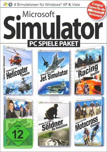 Microsoft Simulator Paket für Windos XP und Vista 6 Spiele für Pc Neu Ovp