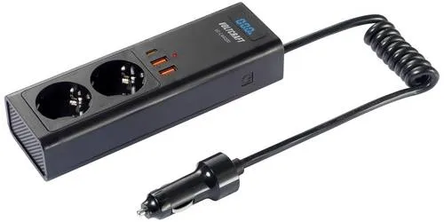 VOLTCRAFT Wechselrichter VC-CAR200 200 W 12 V/DC - 230 V/AC - Wechselrichter für 12V DC auf 230V AC, ideal für unterwegs. Perfekt zum Laden von Smartphones und Tablets im Auto – für mehr Flexibilität auf Reisen.