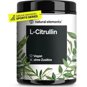L-Citrullin Pulver NATURAL ELEMENTS - Nahrungsergänzungsmittel für optimale Aminosäurenversorgung, unterstützt die Durchblutung und Ausdauer mit 8 g pro Tag.
