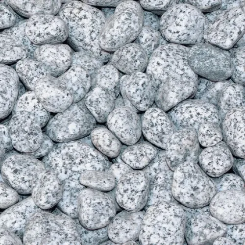 Granitkies Gletscher 40 - 60 mm weiß 25 kg - Kies & Splitt, dekorativer weißer Granitkies mit optimaler Körnung für Garten- und Landschaftsgestaltung, witterungsbeständig und langlebig.