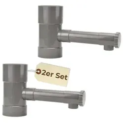2x Regendieb Wasserdieb Fallrohr Abzweig mit Hahn Regenwassersammler Fallrohr Regenrinnen Ablauf Regensammler 80 mm