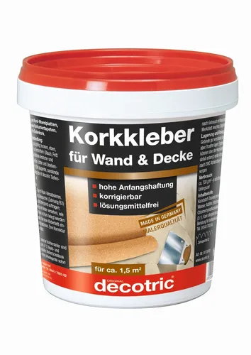Decotric Korkkleber 1 kg - Hochwertiger Korkkleber für perfekte Haftung - Korkkleber für alle Korkbeläge, ideal für DIY-Projekte und professionellen Einsatz, bietet starke und dauerhafte Haftung.