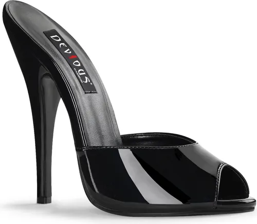 DOMINA-101 Damen Slipper von Devious, Schwarz Lack , EU 45, US 15