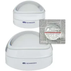 Schweizer Hellfeld-Lupe Acryl mit Lesezeile - Lupen aus hochwertigem Acrylglas mit 1,8-facher Vergrößerung, ideal für präzises Lesen und Handarbeiten, inklusive praktischen Stoffbeutel.