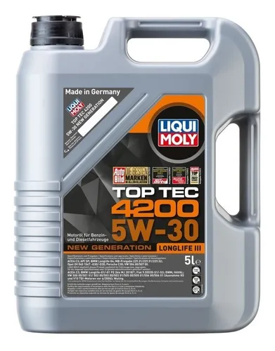 Liqui Moly Top Tec 5W30 Motoröl 5L für Benzin, Diesel und Hybrid - Hochwertiges HC-Synthese Motoröl mit umfassenden Herstellerfreigaben, ideal für BMW, VW, MB und mehr. Schützt den Motor und sorgt für optimale Leistung.